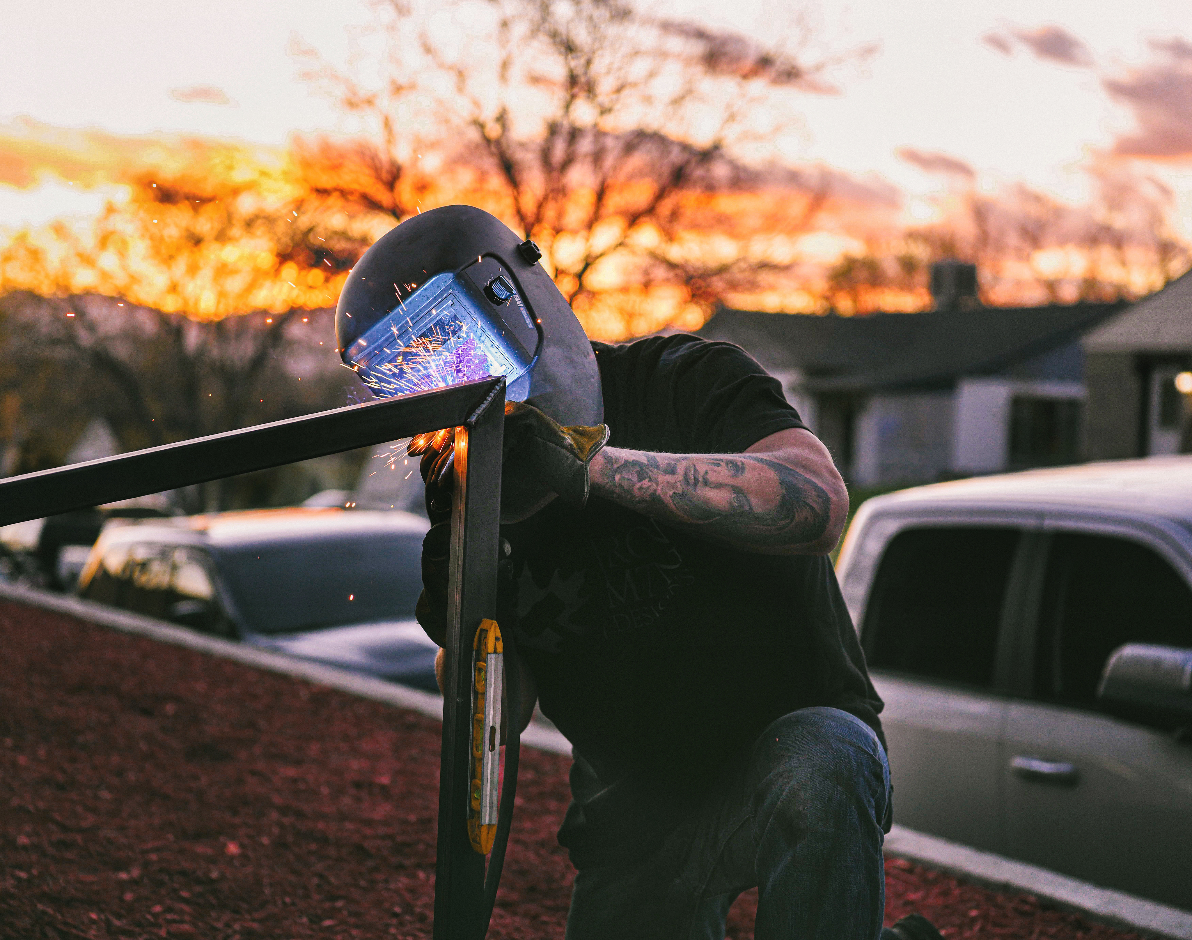 A strong bad-ass welder, doing their bad-ass welding thing