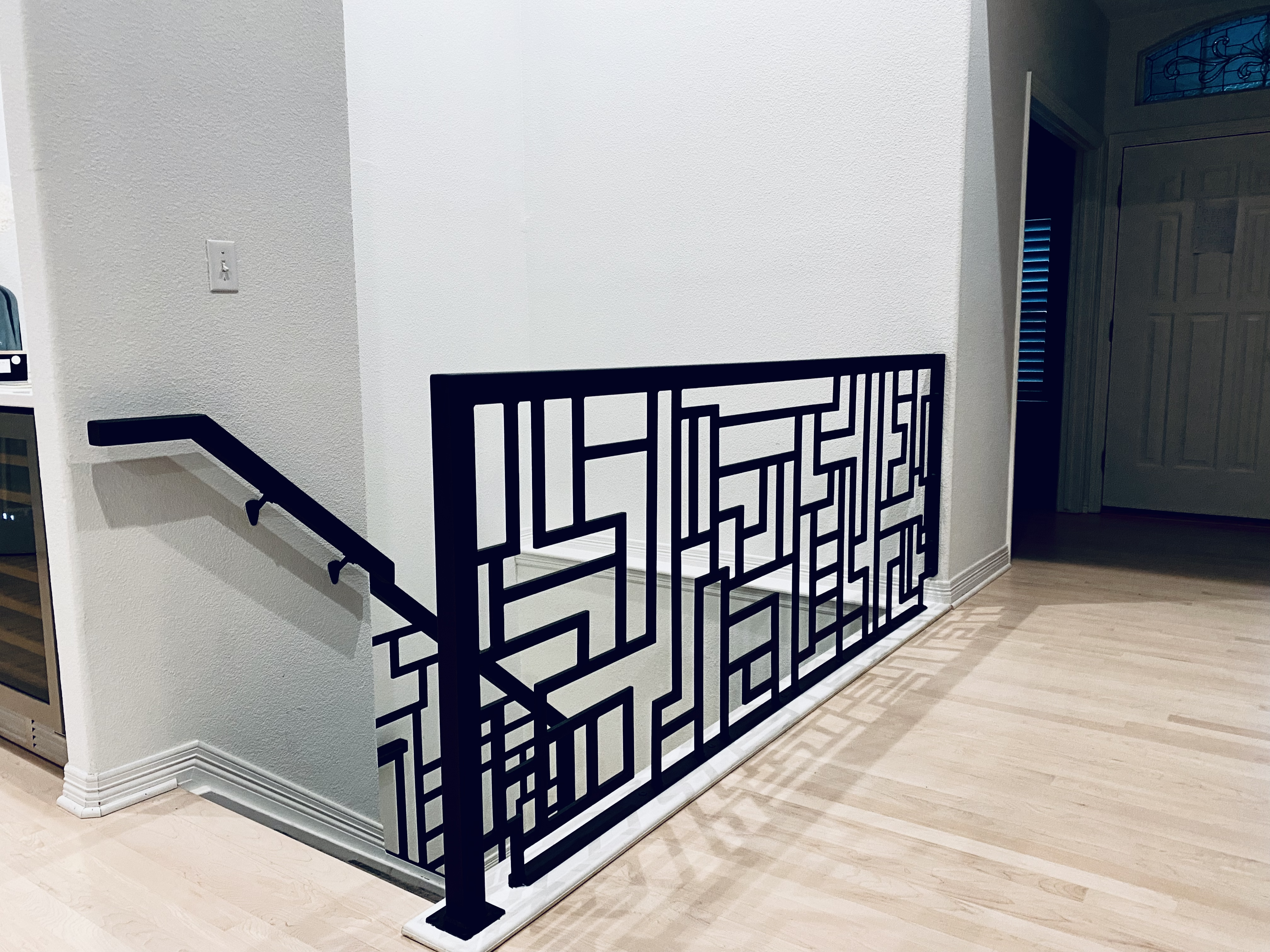 Custom welded indoor railing